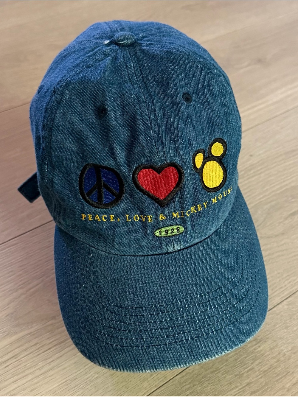 Vintage Disney Peace Love Mickey Denim Hat